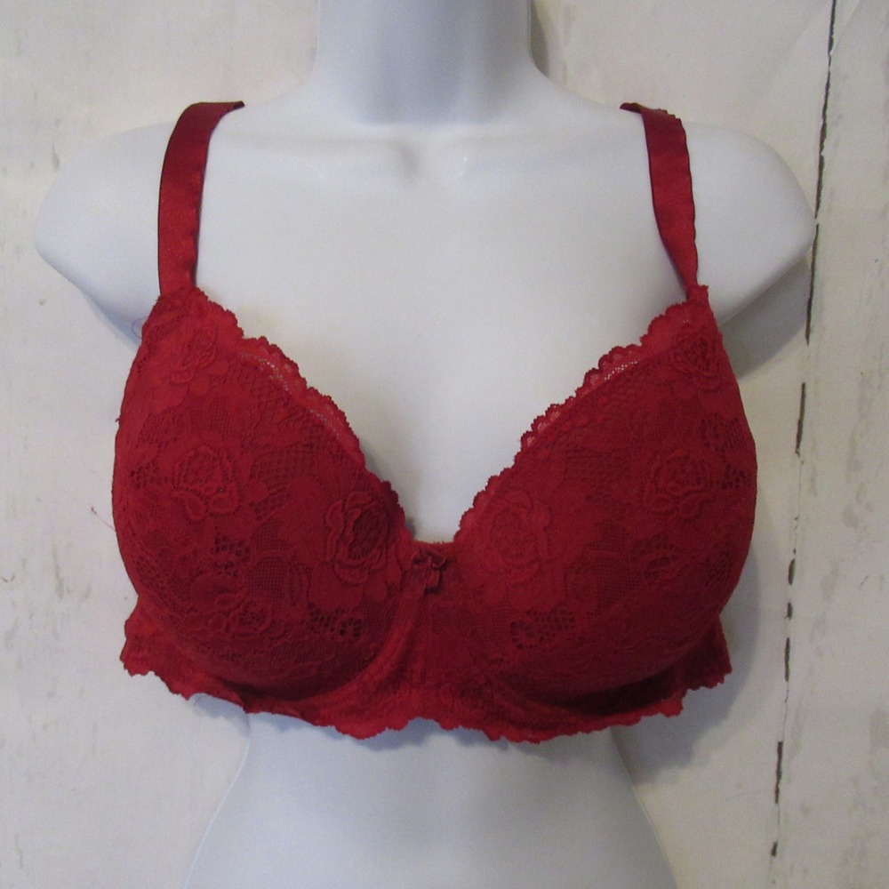 Intimissimi Bra 40C Red Lace Underwire Back‎ Closure